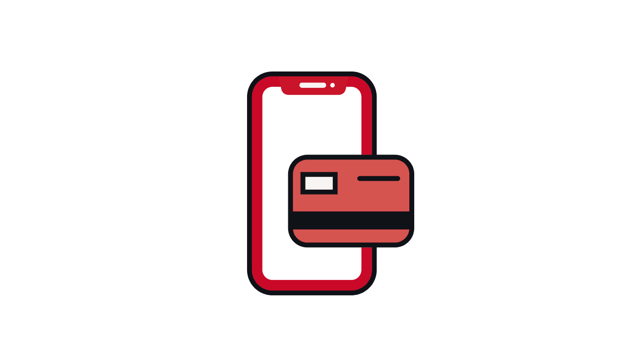 illustration of credit card and mobile phone