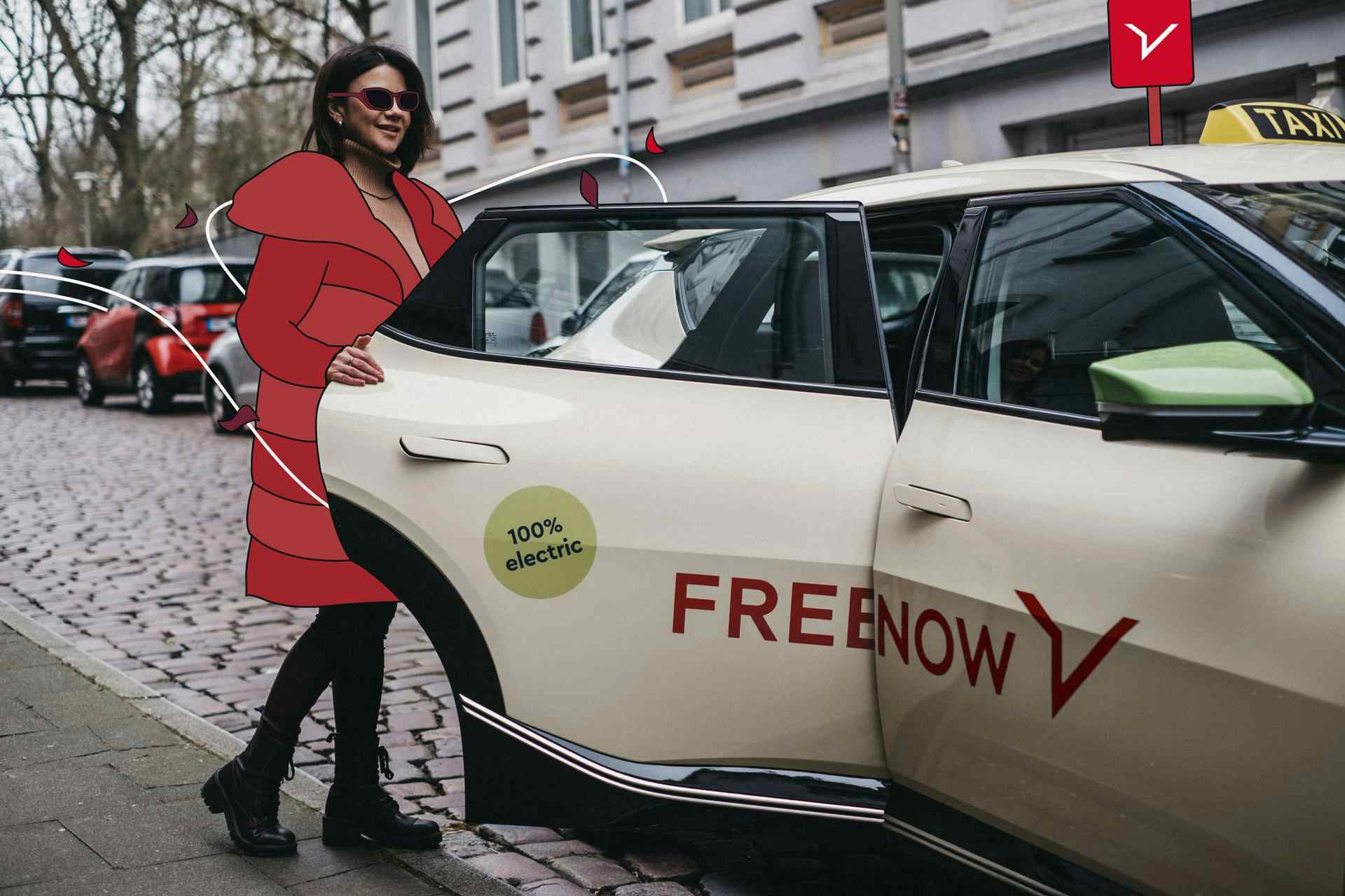  Un empleado se desplaza al trabajo de forma sostenible con Taxi Green, el taxi ecológico de FREENOW