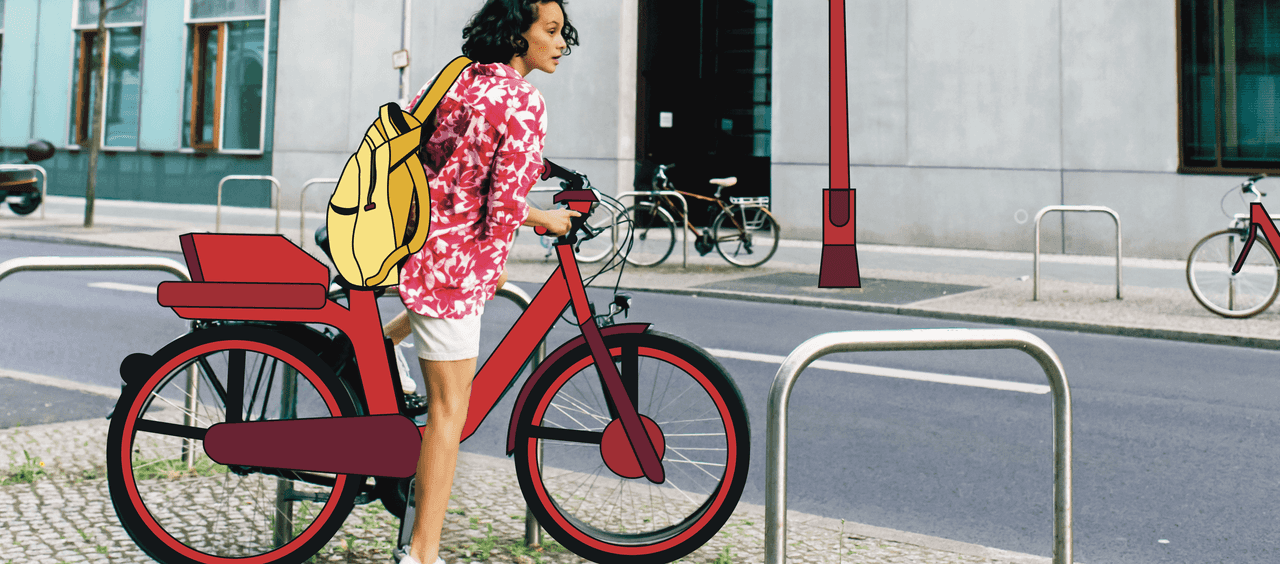 woman on e-bike