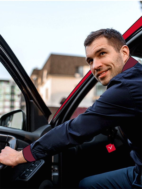 man opening car door