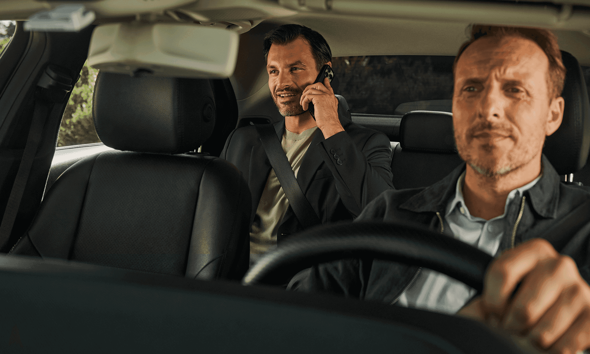 Geschäftsreise im Taxi mit Freenow