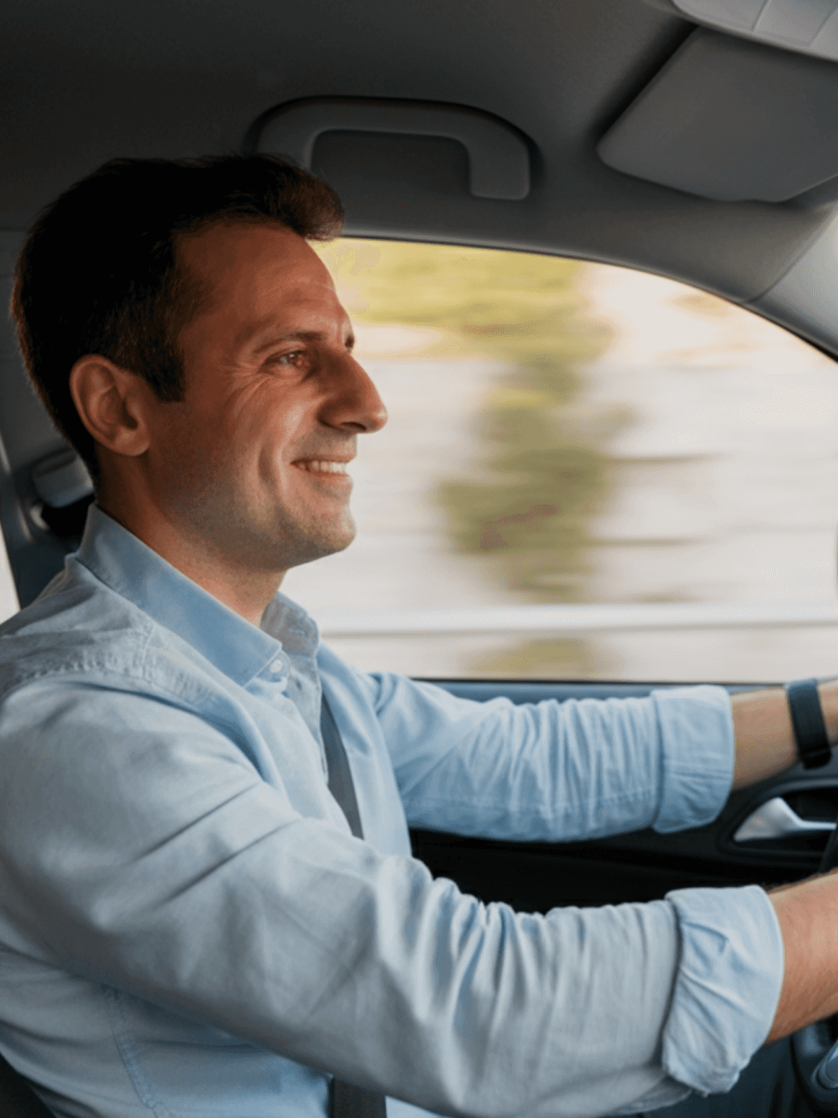 man driving taxi