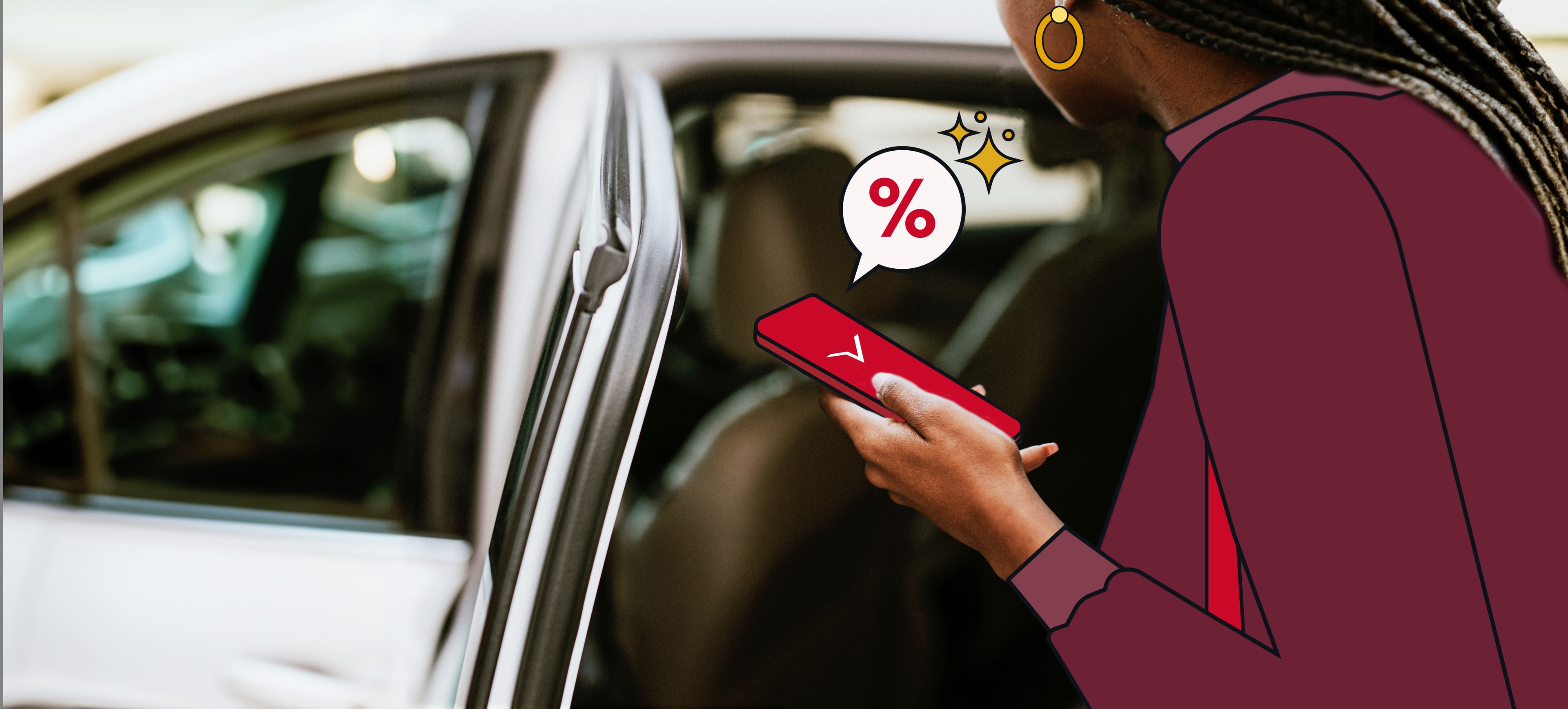 Frau steigt ins Taxi ein